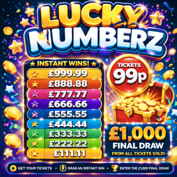 Lucky Numberz £1,000 + BIG Instant Wins