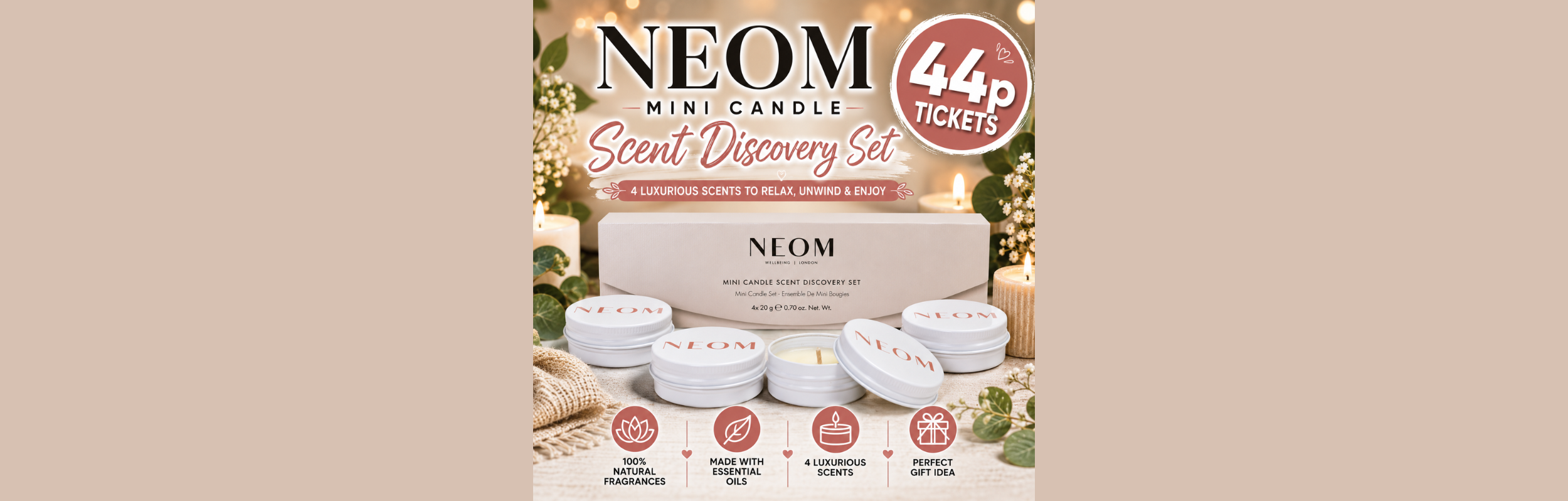 NEOM Mini Candle Discovery Set