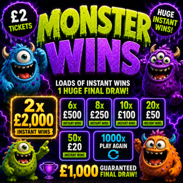 Monster Wins - Win up to £2,000 Instantly!