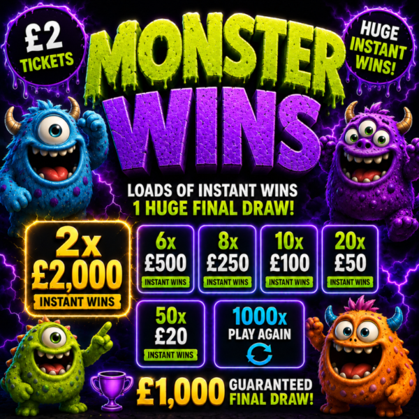 Monster Wins - Win up to £2,000 Instantly!